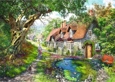 Image de Ravensburger Legpuzzel Flower Hill Lane, 1000st.