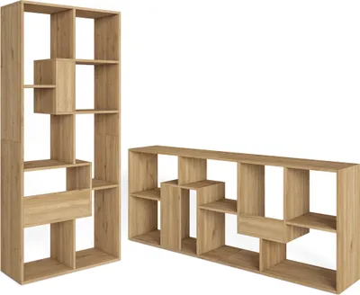 Produktbild von Bücherregal Bibliothek, 67x31x162cm, Aufbewahrungsregal, Eiche