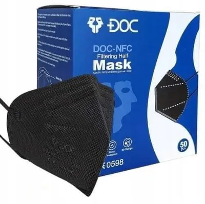 Produktbild von NFC FFP2 Maske 5-lagig Schwarz 50 Stück