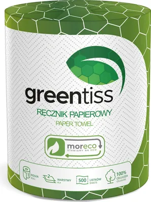 RĘCZNIK PAPIEROWY 2 - WARSTWOWY 1 ROLKA (500 LISTKÓW) - GREENTISS