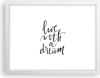 Produktbild von Gerahmtes Poster - Weißer Rahmen - Handschriftlich Live Ein Traum - 40x30 cm - Wand Bild - Wanddeko - Wandbilder - Kunstposter - Wandposter - Bilderrahmen - Bilder - Kunstdruck - P2WAA40x30-4423
