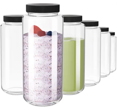 Produktbild von Set aus 6 Glasflaschen mit Luftdichtem Deckel, 500ml