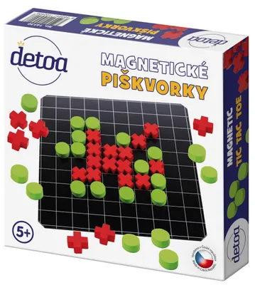 Obrázok produktu pre Magnetická drevená stolová hra piskvorky v krabici 20x20x4cm