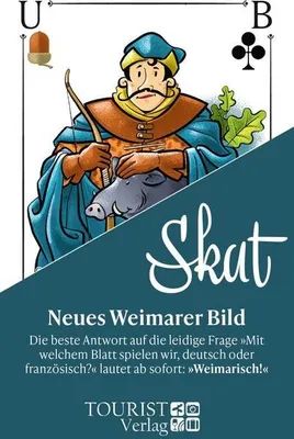Produktbild von Skatspiel Neues Weimarer Bild, 32 Karten, drehsymmetrisch, deutsch/französisches Kartenbild, inkl. Regelheft & Skat-Blitzkurs