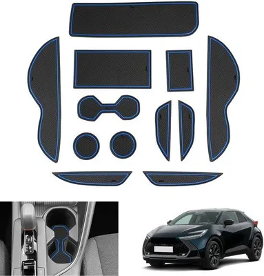Obrázek produktu pro Protiskluzové rohože na středovou konzoli, modré, gumové, autokoberce