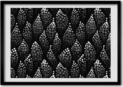 Produktbild von Bild - Bilder - Bilderrahmen - 70 cm x 50 cm - MDF-Rahmen, Wandkunst Schwarz-weiße Punkte