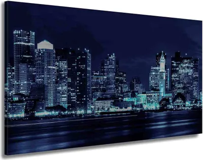 Produktbild von USA New York Manhattan Skyline Leinwandbild Wandbild Kunstdruck XL Wanddeko: 90x50x2cm