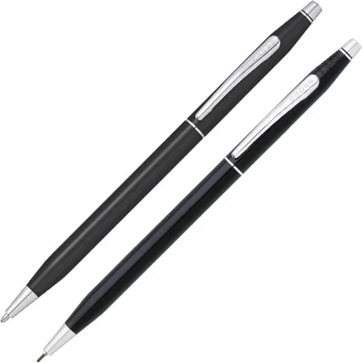Productafbeelding van Cross Classic Century Balpen en potlodenset staafjes M - Navulbaar - Incl. geschenkdoos zwart gelakt verchroomd