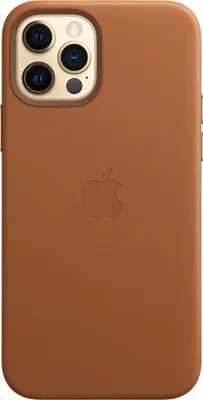 Produktbild von Apple Echtleder Handyhülle Braun Hardcase Backcover für iPhone 12 & 12 Pro, MagSafe-kompatibel, mit superweicher Mikrofaser-Innenseite, entwickelt natürliche Patina.