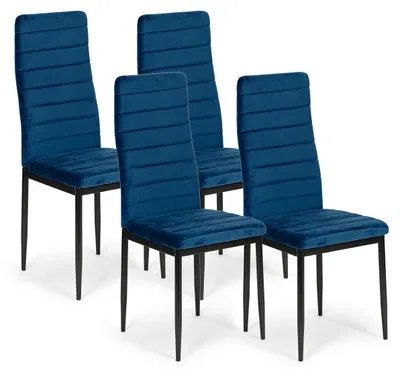 Obrázek produktu pro ModernHome LR-1494 Sada 4 ks jídelních židlí VELVET, modrá