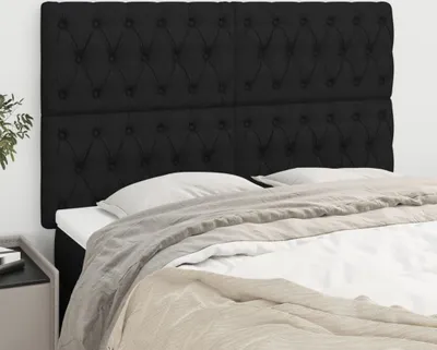 Produktbild von The Living Store Kopfteile 4 Stk. Schwarz 80x7x78/88 cm Stoff