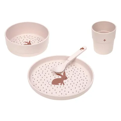 Immagine prodotto di Set di stoviglie per bambini LÄSSIG (piatti, tazze, ciotole, cucchiai), senza BPA, per lavastoviglie e microonde/Set di piatti Little Forest Rabbit