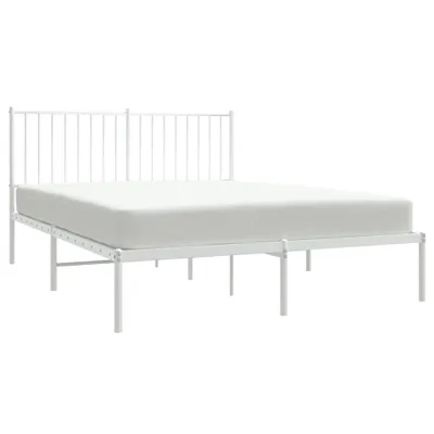 Obrázek produktu pro Postel s čelem kovová bílá 140x190 cm