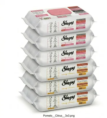 Produktbild von Sleepy Easy Clean Oberflächenreinigungstücher – 3x100 Gelb + 3x100 Pomelo | ohne Schrubben