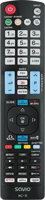 Obrázok produktu pre Savio RC-11, TV, IR Wireless, Tlačidlá, Čierna