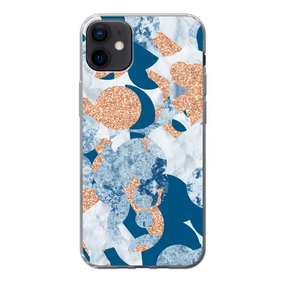 Produktbild von MuchoWow® Handyhülle Schutzhülle Hülle für iPhone 12 mini Marmor - Geometrische Formen - Glitter Silikon Softcase Handy Hülle - Bild