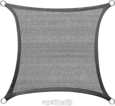 Produktbild von EUGAD Sonnensegel 200g/m² HDPE Wetterschutz atmungsaktiv Grau, Quadrat, 3x3m