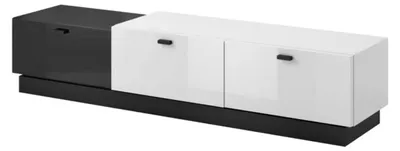 Obrázek produktu pro Komoda RTV QUARTZ Bílá / Černá