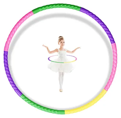 Produktbild von Fitness-Hula-Hoop Reifen Hula-Hoop-Reifen Kinder - 7-teilig - 60 cm - Verstellbares Gewicht - Für Fitness, Tanz und Gymnastik