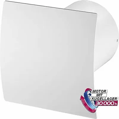Produktbild von Leise Bad-Ventilator Ø 100 mit Feuchtesensor Timer und Kugellager (KWS100H+PEB) weiß