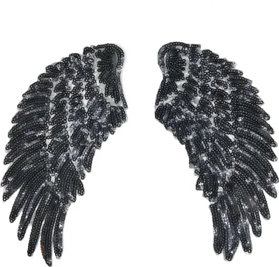 Produktbild von Wing Paillette L Aufnäher-Set zum Aufbügeln, Schwarz