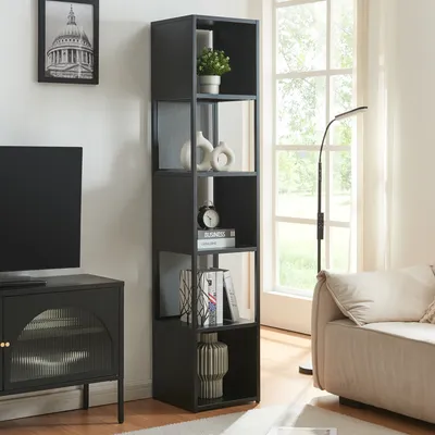 Zdjęcie produktu dla Półka stojąca Finspång 185x38x38 cm czarna