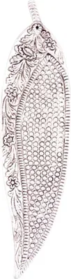 Image de Porte-encens - Design feuille en métal blanc