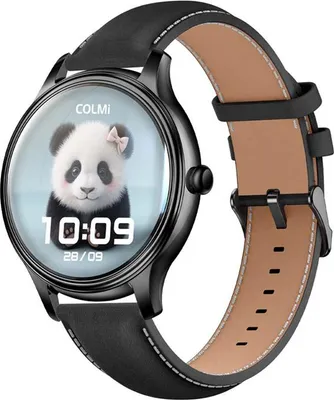 Image de Montre connectée Colmi L28 (silicone noir + bracelet en cuir noir)