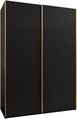 Produktbild von MEBLE KRYSPOL LUX 1 Kleiderschrank - 245,5x170x64cm - Schwarz, Schwarz, Gold