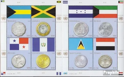 Produktbild von Briefmarken UNO - New York 2010 Mi 1177-1184 Kleinbogen (kompl.Ausg.) postfrisch Münzen