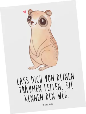 Produktbild von Mr. & Mrs. Panda Grußkarte Plumplori Glücklich - Weiß - Geschenk, Ansichtskarte, Niedlich, Lustige Sprüche, Ansichtskarten, Glück, Kunstkarten, Postkarte, Postkarten