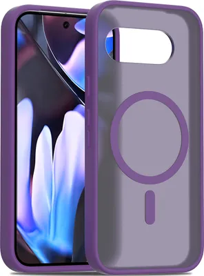 Obrázek produktu pro Magnetické pouzdro pro Google Pixel 9A, kompatibilní s MagSafe, matná průsvitná zadní strana, odolné proti nárazům Fialová