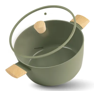 Obrázok produktu pre Römertopf, hrniec na varenie, 24 cm, 4 l, keramický, s nepriľnavým povrchom, sklenený pokrievka, zelený