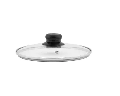 Produktbild von Universal Glasdeckel 22cm für Töpfe & Pfannen – Hitzebeständiges Hartglas mit Dampfauslass & Edelstahlrand – Ersatzdeckel mit ergonomischem Griff