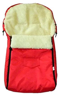 Produktbild von Roter Fußsack mit Wolle, 90 cm