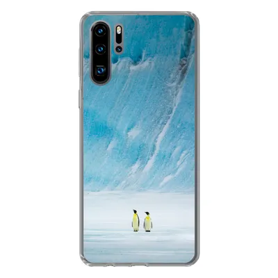 Produktbild von MuchoWow® Handyhülle Schutzhülle Hülle für Huawei P30 Pro Zwei Kaiserpinguine vor einem Eisberg Silikon Softcase Handy Hülle - Schutzdeckel