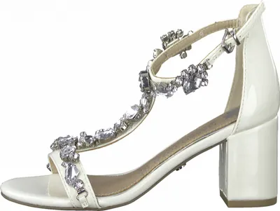 Produktbild von MARCO TOZZI Damen Riemchen High Heels Sandaletten Glitzer 2-88307-28, Größe:38 EU, Farbe:Beige