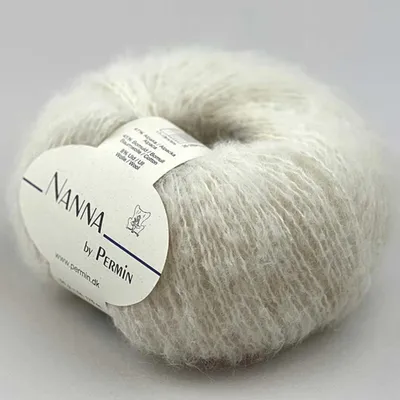 Produktbild von Nanna by Permin – Garn naturfarbig (Alpaka, Baumwolle, Merino) (01 creme)