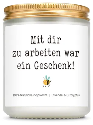 Produktbild von Duftkerze mit Spruch - Dekorative Kerze im Glas - Abschiedsgeschenk für Kollegen und Kolleginnen