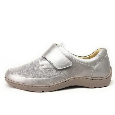 Produktbild von Waldläufer Henni Damenschuhe Halbschuhe Slipper Klettschuh Grau Freizeit, Schuhgröße:EUR 37.5 | UK 4.5