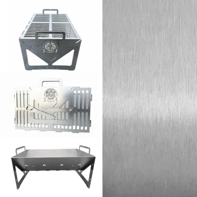 Produktbild von Holzkohlegrill Campinggrill Klappgrill Tragbarer Grill Edelstahlgrill Feuerstelle Größe S