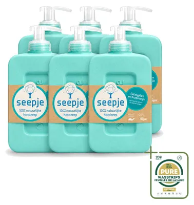 Image de 6 x Savon pour les mains Seepje, eucalyptus et romarin - 300 ml - Pack économique - 6 pièces