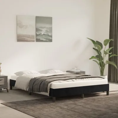 Produktbild von The Living Store Bettgestell Schwarz 140x200 cm Samt