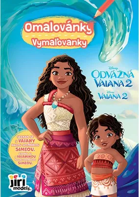 Produktbild von Malbuch Vaiana Edition 2 im A5 Format mit 9 Schwarz-Weiß-Bildern zum Ausmalen und 9 Farbvorlagen
