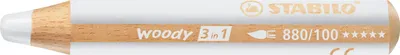Close-up of a STABILO woody 3-in-1 pencil.