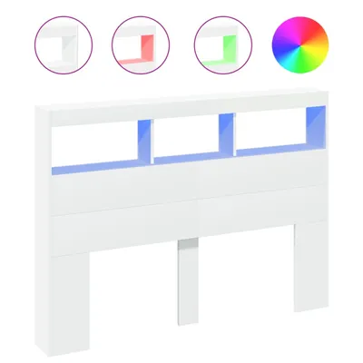 Produktbild von vidaXL LED-Kopfteil mit Ablagen Weiß 140x17x102 cm