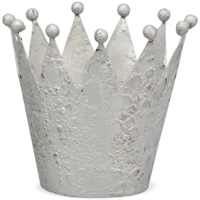 Image de Couronne Présentoir Photophore Couronne décorative argentée Ø 10x10 cm