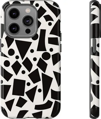 Produktbild von Schwarz-weißes geometrisches Muster – Hülle Kompatibel mit iPhone 14 Pro