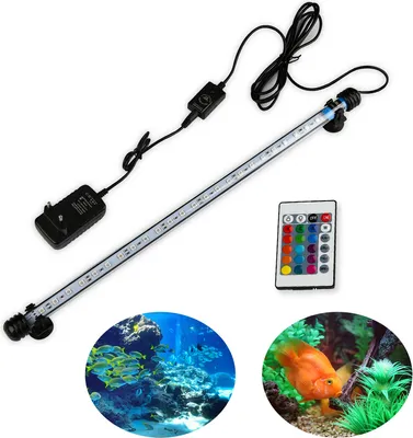 Produktbild von Wolketon LED Aquarium Beleuchtung Fisch Tank Aquarium Lampe 57cm Unterwasser RGB