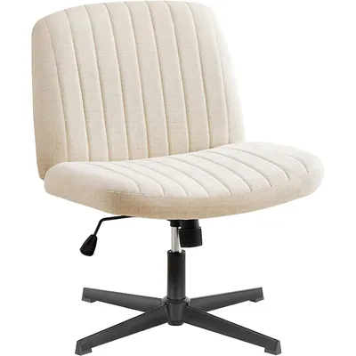 Produktbild von Bürostuhl Ohne Armlehne drehstuhl,Atmungsaktives und Bequemes Netzgewebe Criss Cross Chair, Verbreitertem  schneidersitz bürostuhl(Weiß)